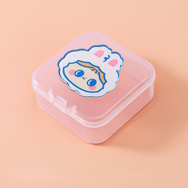 Cartoon Mini Transparent Jewelry Boxes Simple Fresh Girl Ring Necklace Storage Box Organizer Cute Portable Jewelry Organizer