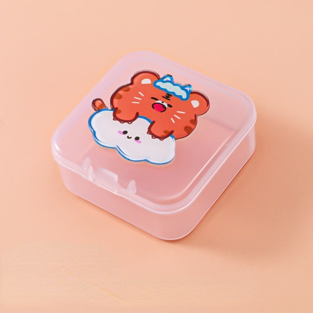 Cartoon Mini Transparent Jewelry Boxes Simple Fresh Girl Ring Necklace Storage Box Organizer Cute Portable Jewelry Organizer