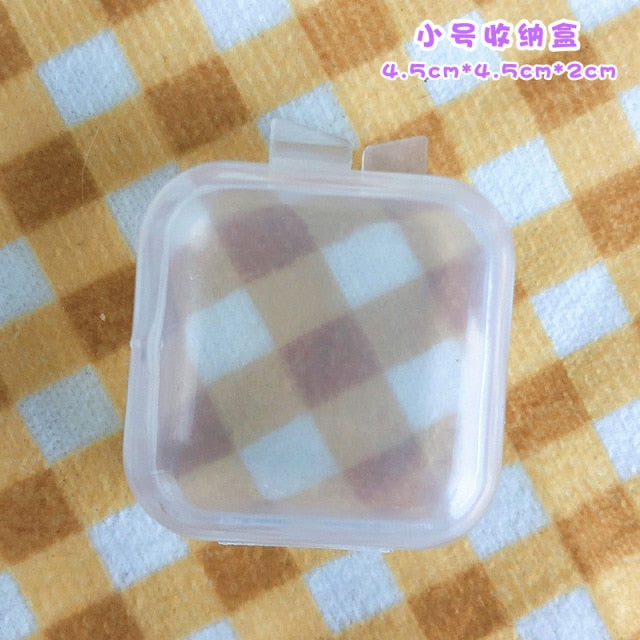 Cartoon Mini Transparent Jewelry Boxes Simple Fresh Girl Ring Necklace Storage Box Organizer Cute Portable Jewelry Organizer