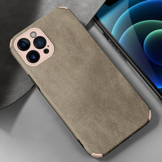 UTOPER Luxury Leather Case On For iPhone 11 12 Pro Max Mini XR XS Max X 8 7 Plus 13 Pro Max Soft Silicone Shockproof Back Cover