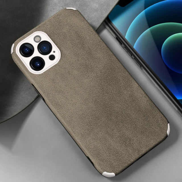 UTOPER Luxury Leather Case On For iPhone 11 12 Pro Max Mini XR XS Max X 8 7 Plus 13 Pro Max Soft Silicone Shockproof Back Cover