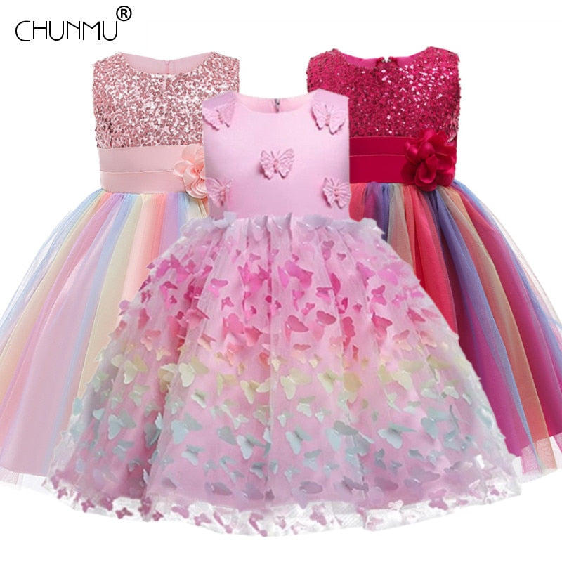 Summer Dress for Children Flower Girls Dress Party Wedding Dress Elegent Princess Vestidos 2 4 6 8 10 12 Years