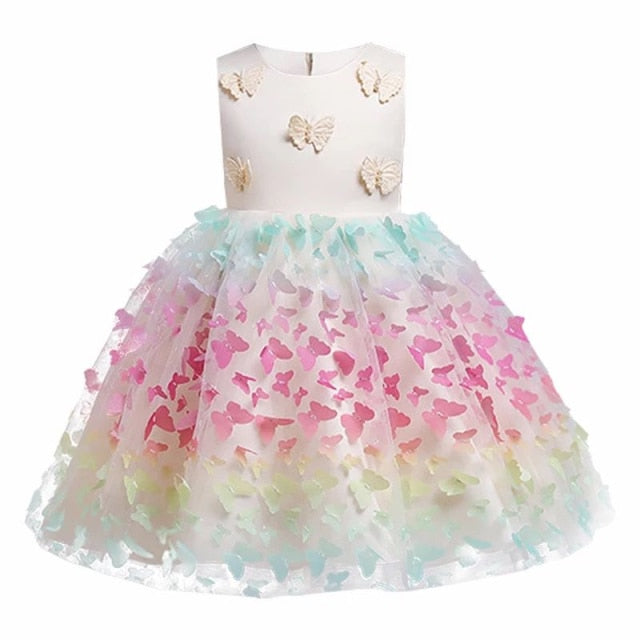 Summer Dress for Children Flower Girls Dress Party Wedding Dress Elegent Princess Vestidos 2 4 6 8 10 12 Years