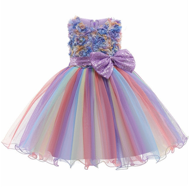 Summer Dress for Children Flower Girls Dress Party Wedding Dress Elegent Princess Vestidos 2 4 6 8 10 12 Years