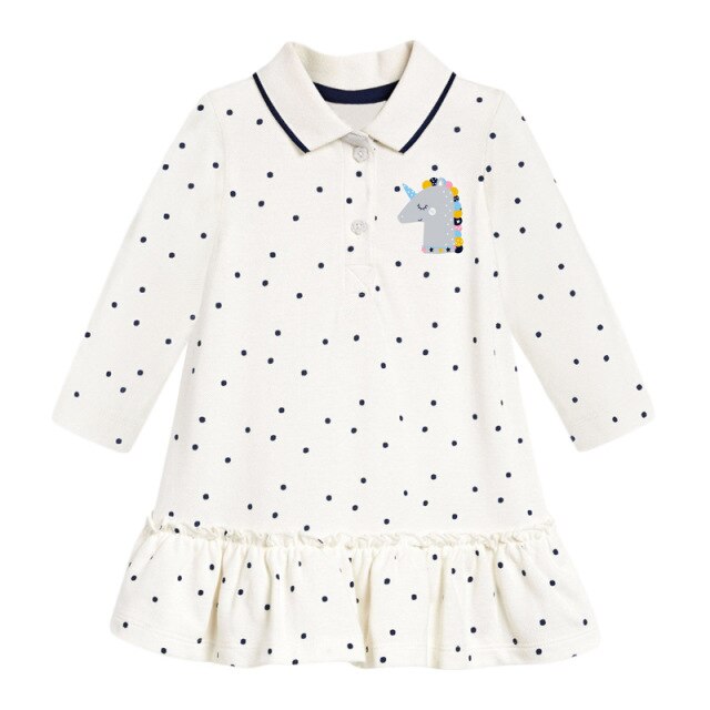 Frocks for Kids Brand Spring Baby Girls Clothes Cotton Hedgehog Applique Shirtdress Toddler Dresses