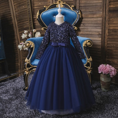 Carnival Children Princess Gown Bridesmaid Clothing Wedding Party Long Dresses For Girls Costume
