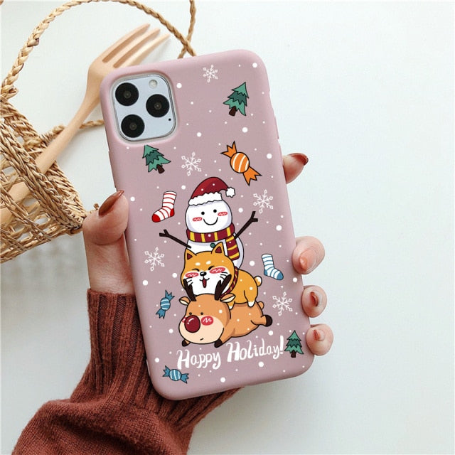 New Year Gift Cartoon Silicone Phone Case for iPhone 12 13 Pro Max 6 XR XS Soft TPU Candy Cases for iPhone 11 7 8 Plus SE2 Cover