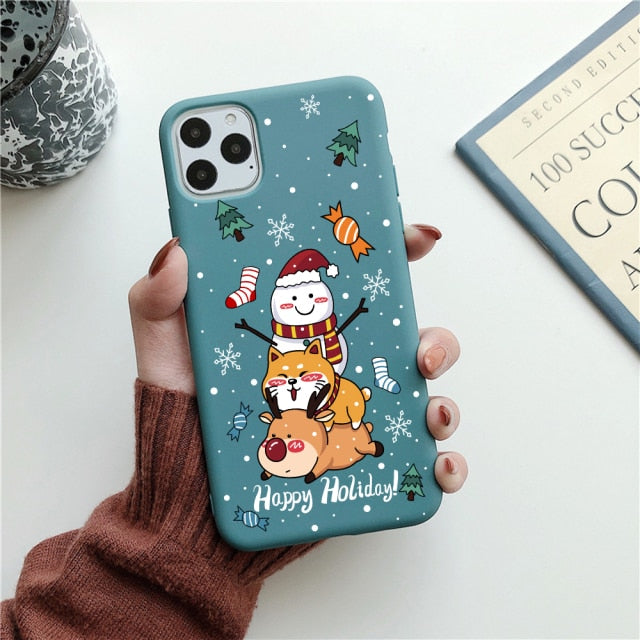 New Year Gift Cartoon Soft TPU Candy Cases Silicone Phone Case for iPhone 12 13 Pro Max 6 XR XS  11 7 8 Plus SE2 Cover