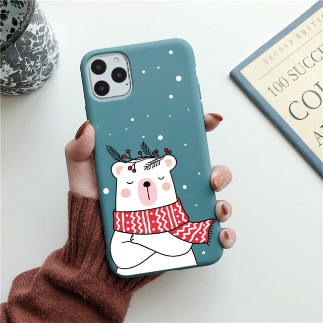 New Year Gift Cartoon Silicone Phone Case for iPhone 12 13 Pro Max 6 XR XS Soft TPU Candy Cases for iPhone 11 7 8 Plus SE2 Cover