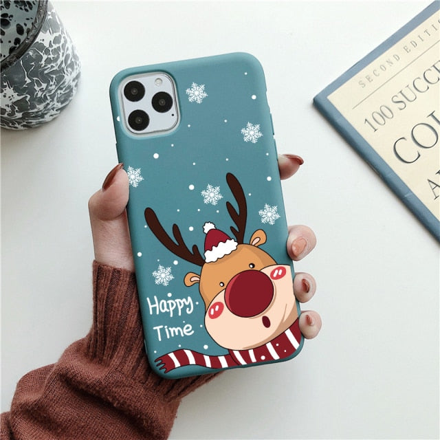 New Year Gift Cartoon Silicone  12 13 Pro Max 6 XR XS Soft TPU Candy Cases for iPhone 11 7 8 Plus SE2 Cover