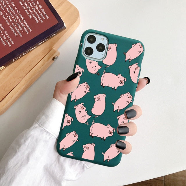 New Year Gift Cartoon Silicone Phone Case for iPhone 12 13 Pro Max 6 XR XS Soft TPU Candy Cases for iPhone 11 7 8 Plus SE2 Cover