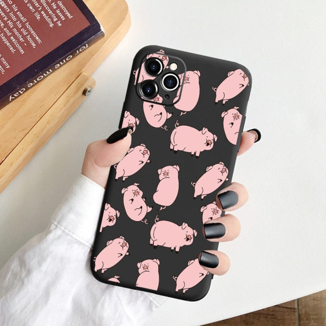 New Year Gift Cartoon Silicone Phone Case for iPhone 12 13 Pro Max 6 XR XS Soft TPU Candy Cases for iPhone 11 7 8 Plus SE2