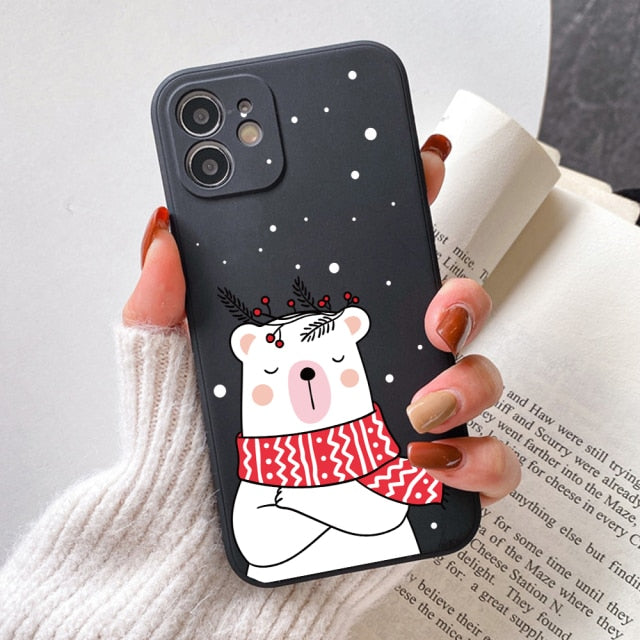 New Year Gift Cartoon Silicone Phone Case for iPhone 12 13 Pro Max 6 XR XS Soft TPU Candy Cases for iPhone 11 7 8 Plus SE2 Cover