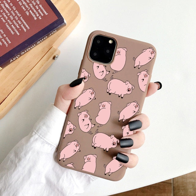 New Year Gift Cartoon Silicone Phone Case for iPhone 12 13 Pro Max 6 XR XS Soft TPU Candy Cases for iPhone 11 7 8 Plus SE2 Cover