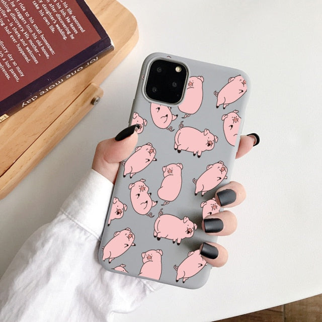 New Year Gift Cartoon Silicone Phone Case for iPhone 12 13 Pro Max 6 XR XS Soft TPU Candy Cases for iPhone 11 7 8 Plus SE2 Cover