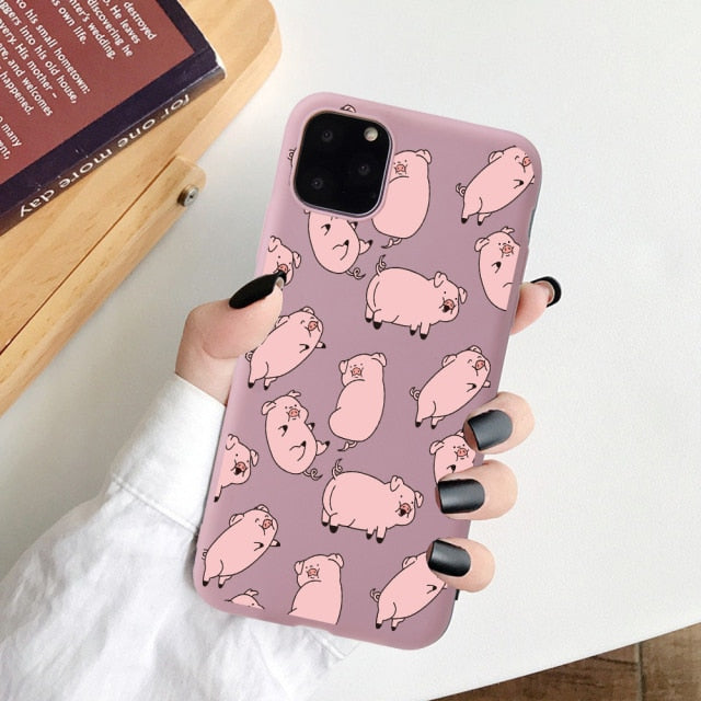 New Year Gift Cartoon Silicone Phone Case for iPhone 12 13 Pro Max 6 XR XS Soft TPU Candy Cases for iPhone 11 7 8 Plus SE2 Cover