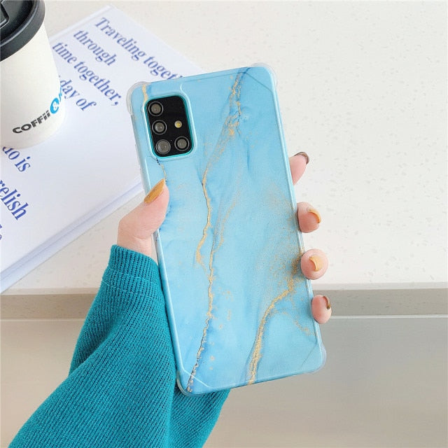 Luxury Marble Case Samsung Galaxy S20 FE Note 20 Ultra A51 A71 S10 Note 10 Plus A50 A10 A20 S21 S22 Silicon Shockproof Cover
