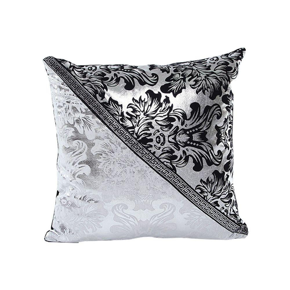 Vintage Black Silver Throw Pillow Case Cushion Cover Sofa Home Car Decor