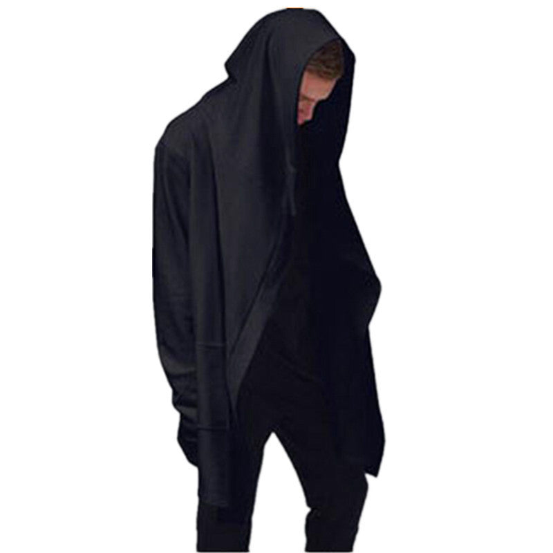 Online discount shop Australia - European American Style Mens Avant-garde Hooded Trench Coat Men Full Sleeve Loose Streetwear Hip Hop Cloak Outerwear