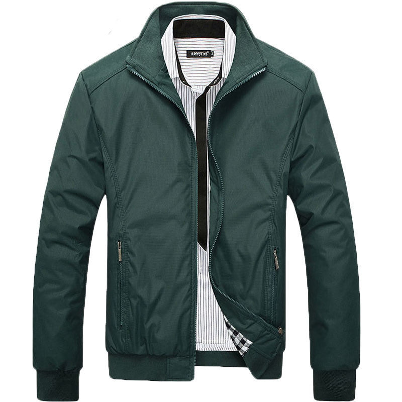 Online discount shop Australia - Jacket men mandarin collar cotton mens jackets coat male Blue Black Green Size