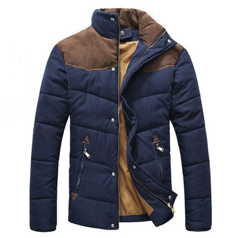 Online discount shop Australia - Men Splicing Cotton-Padded Coat Jacket Plus Size Parka High Quality MWM169