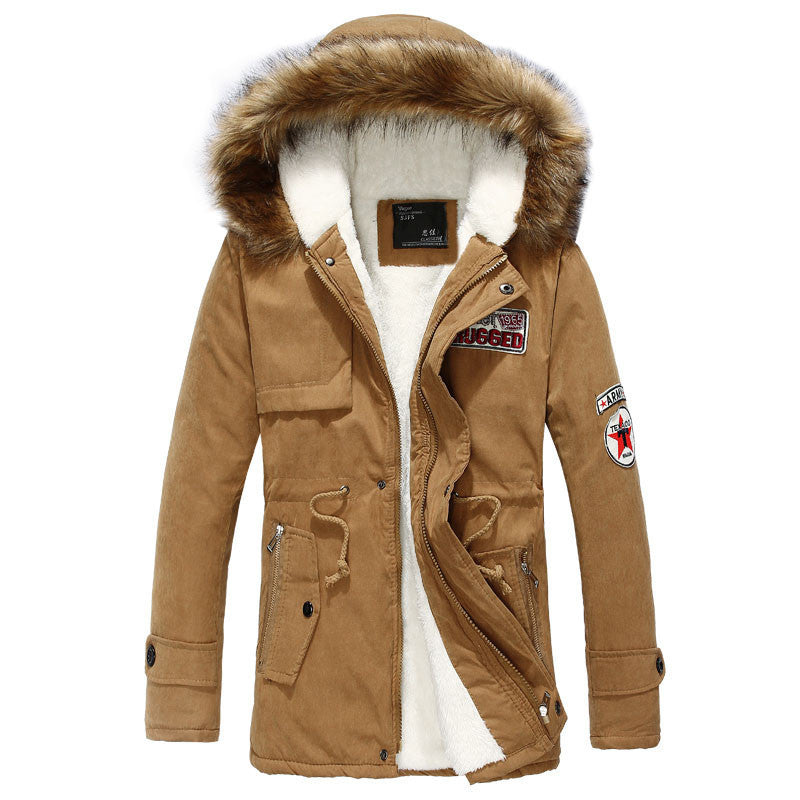 Online discount shop Australia - explosion models men Korean version of Slim Long warm hooded coat