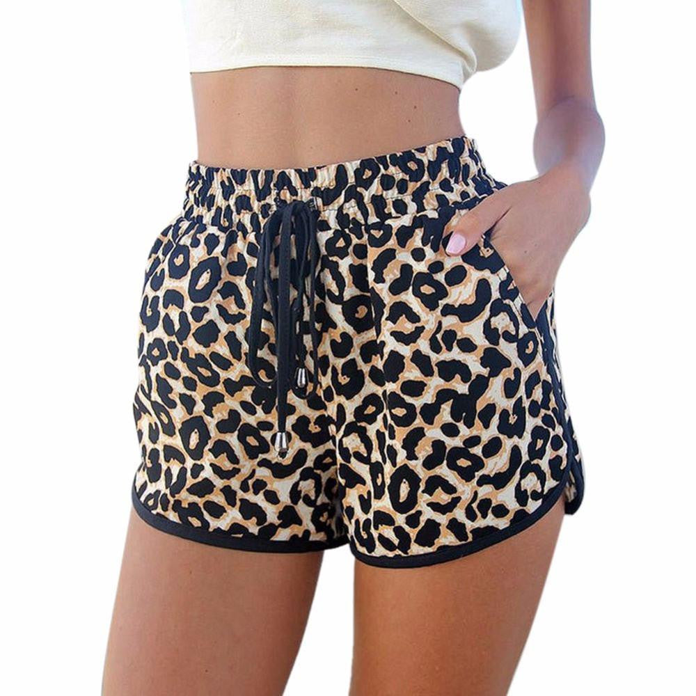 Women Shorts Pants Casual Leopard Printed Short Pants Shorts