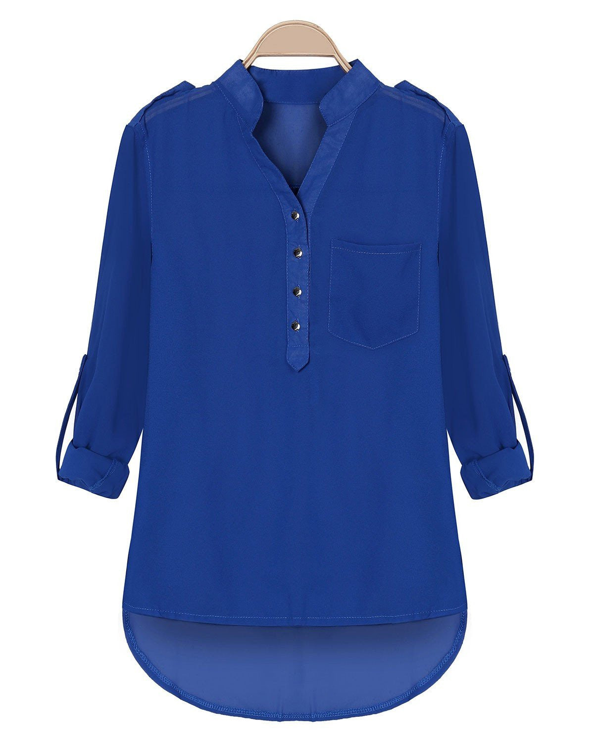 Zanzea Women Tops Casual Chiffon Adjustable Sleeve V-neck Blouses Shirts S-5XL 3 Colors