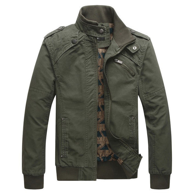 Online discount shop Australia - Men's Fashion Casual Jacket Cotton Stand Collar Coat 4 Colors MWJ166