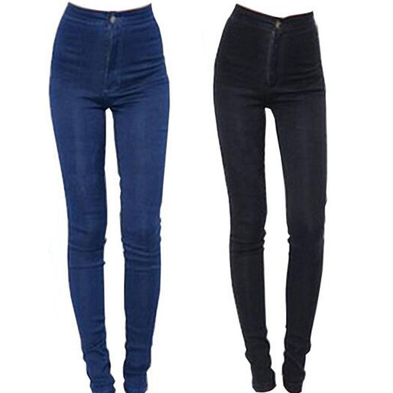 Fashion Jeans Women Pencil Pants High Waist Jeans Slim Elastic Skinny Pants Trousers Fit Lady Jeans Plus Size