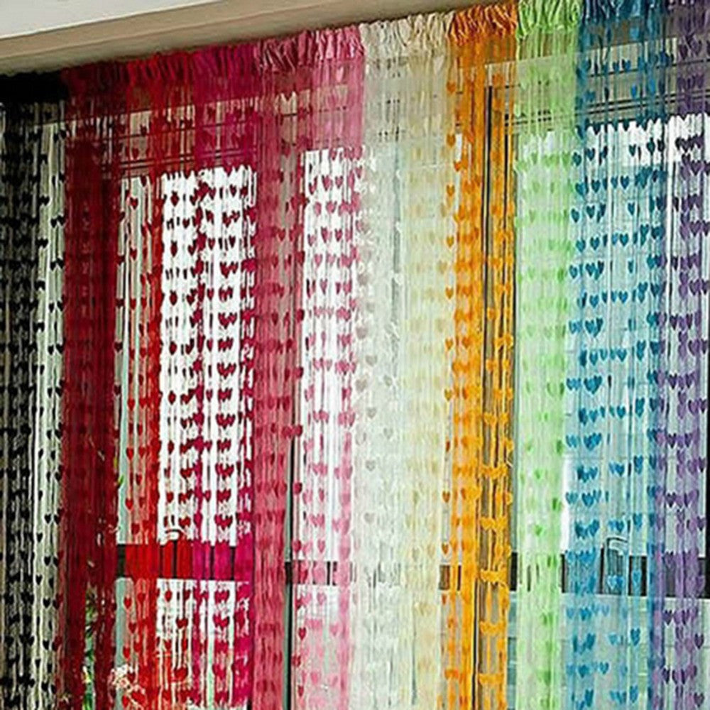 Online discount shop Australia - Cute Heart Line Tassel String Door Curtain Window Room Divider Curtain Valance