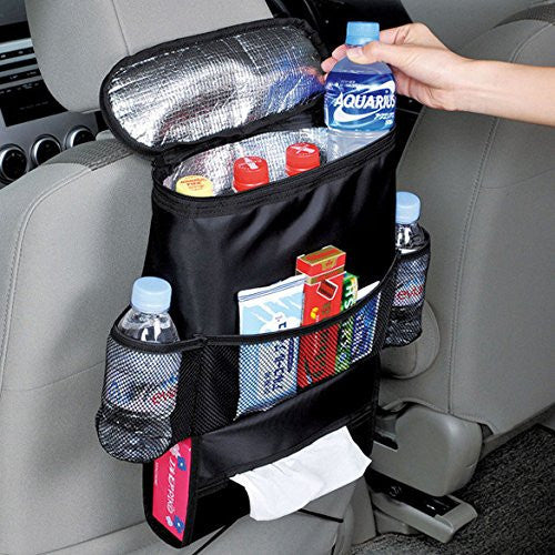 Online discount shop Australia - Car Seat Multifunction Car Back Cushion Vehicle Storage Bag Grocery Bags Black