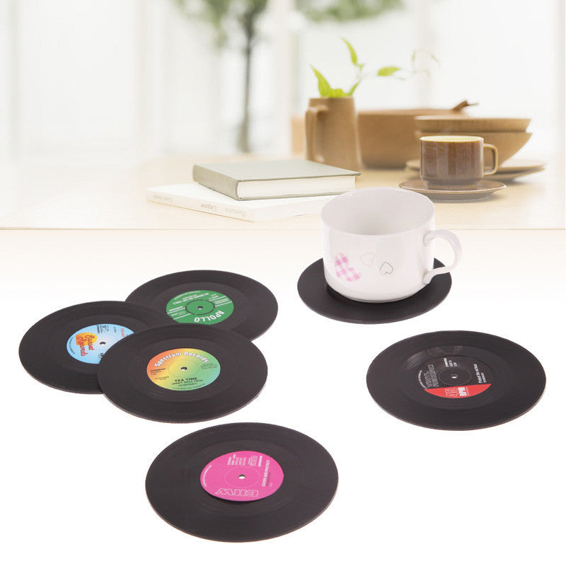 Online discount shop Australia - 6 Pcs/ set Home Table Cup Mat Creative Decor Coffee Drink Placemat Tableware Vinyl CD Record Drinks Coasters
