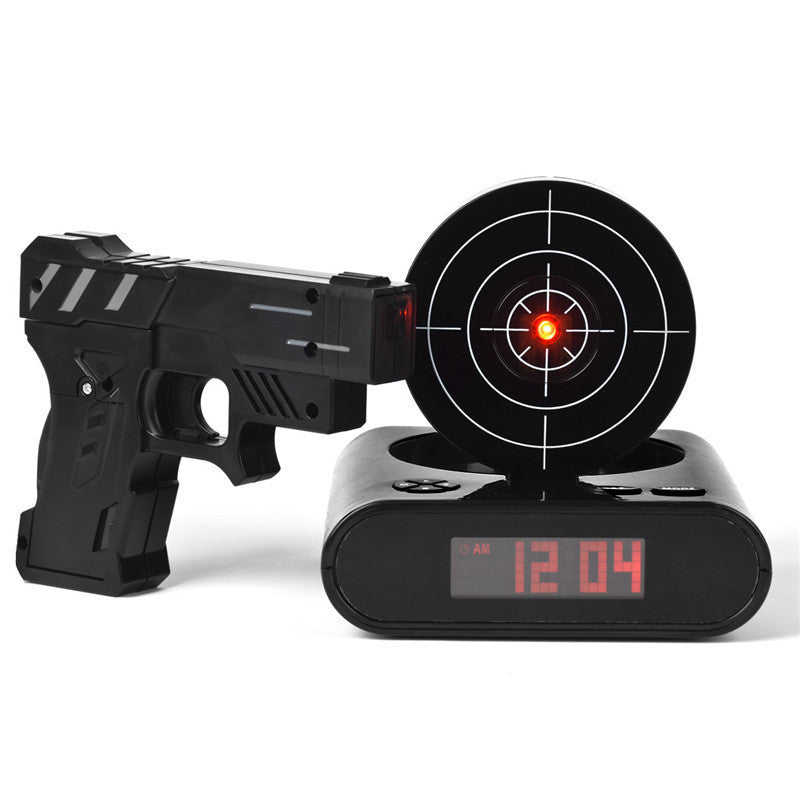 Online discount shop Australia - Desk Gadget Target Laser Shooting Gun Alarm Clock LCD Screen Gun Alarm Colck/Target Alarm Clock