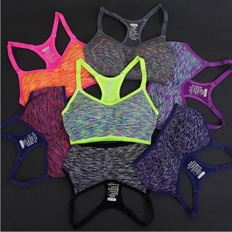 Women Fitness Yoga Sports Bra For Running Gym Padded Wire Shake proof Underwear Push Up Seamless Fitness Top Bras