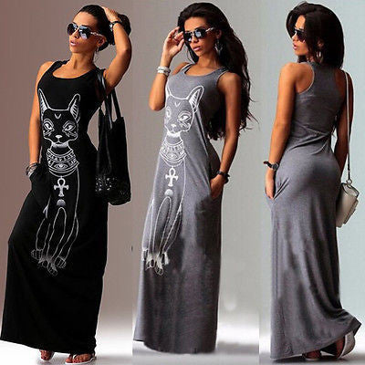 Fashion Women Summer Casual Boho Long Maxi Evening Party Beach Dress Vest Sundress