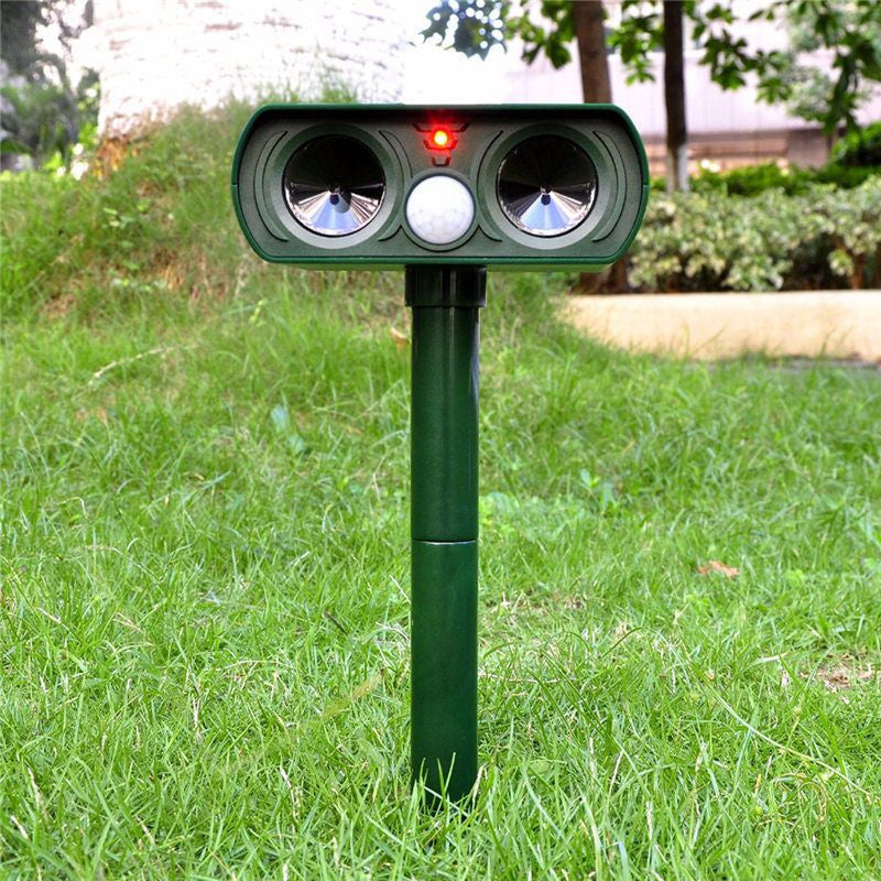 Online discount shop Australia - Green Garden Cat Dog Pest Repeller Solar Power Ultra Sonic Scarer Frighten Animal Repellent Outdoor Use