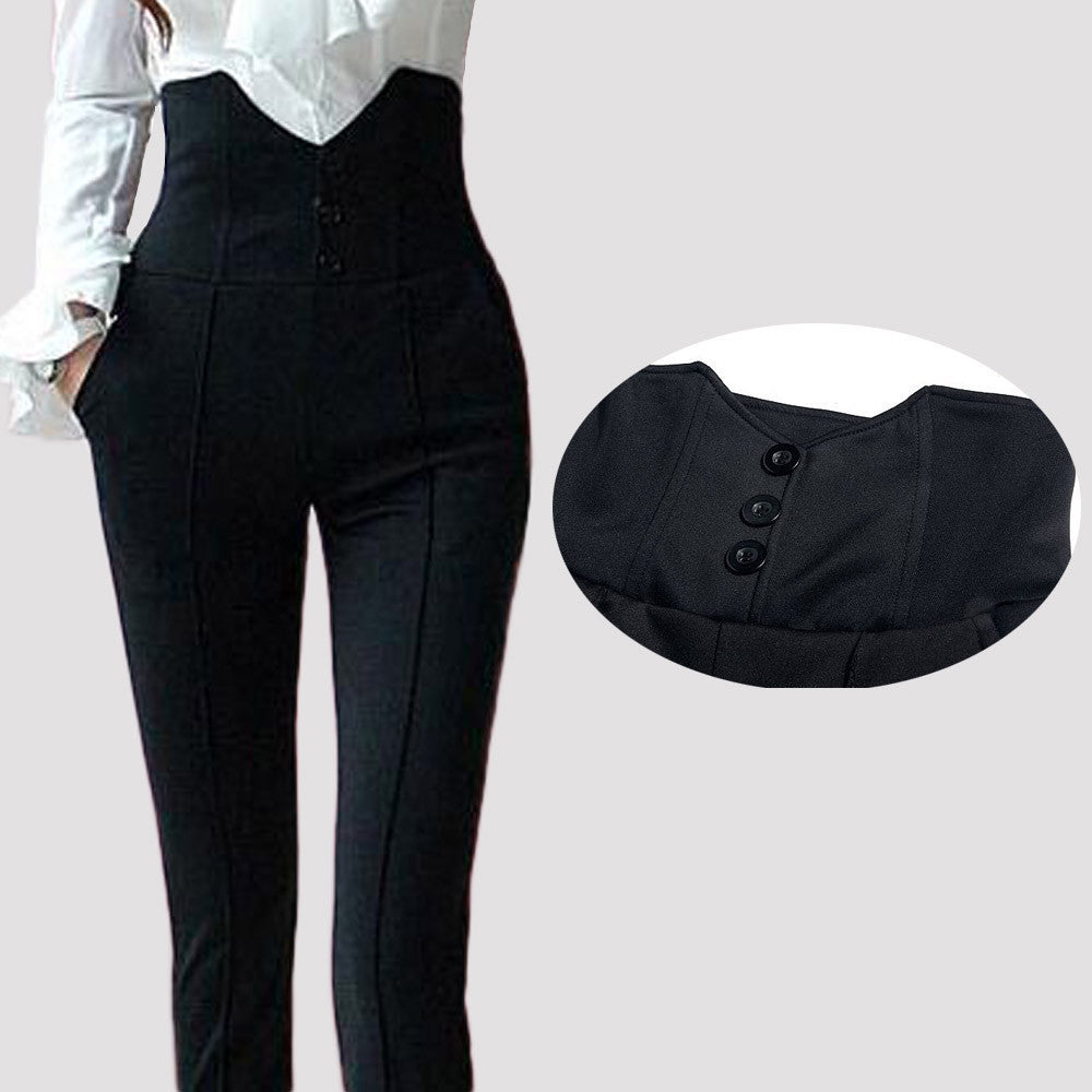 Online discount shop Australia - Elastic fabric Women Pants Capris Black handsome Long super High waist Trousers tight, Women clothes