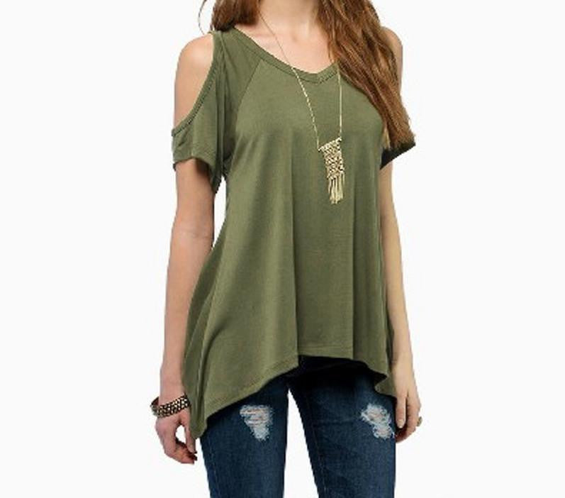 Women Off Shoulder Round Neck Short Sleeve Blouses Casual Loose Tops Off Shoulder Shirts Plus Size