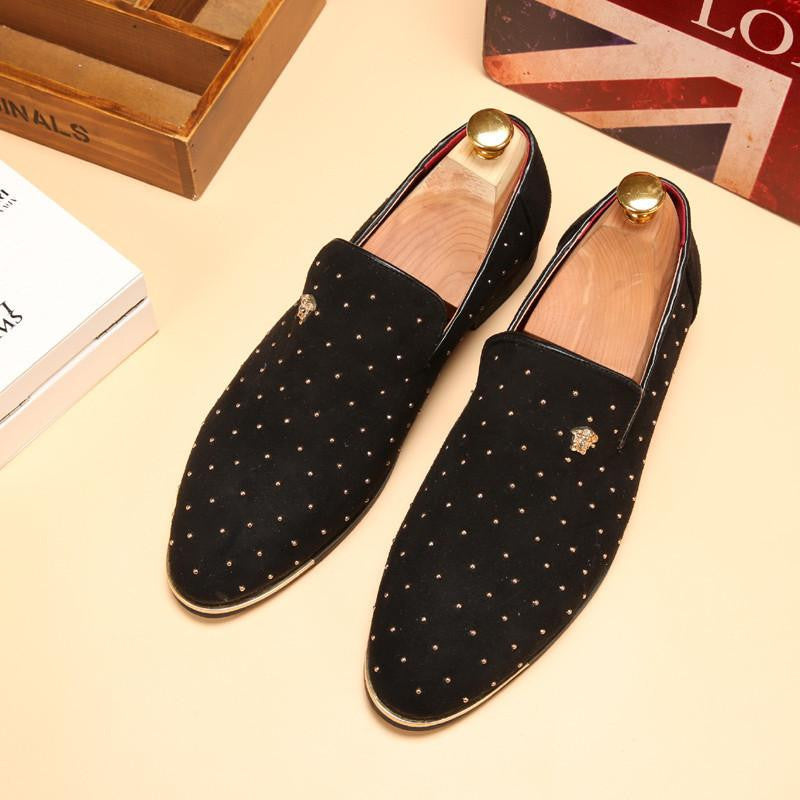 Silver gold spike men loafers shoes luxury brand trendy flat footwear studded male patent leather oxford shoes for men