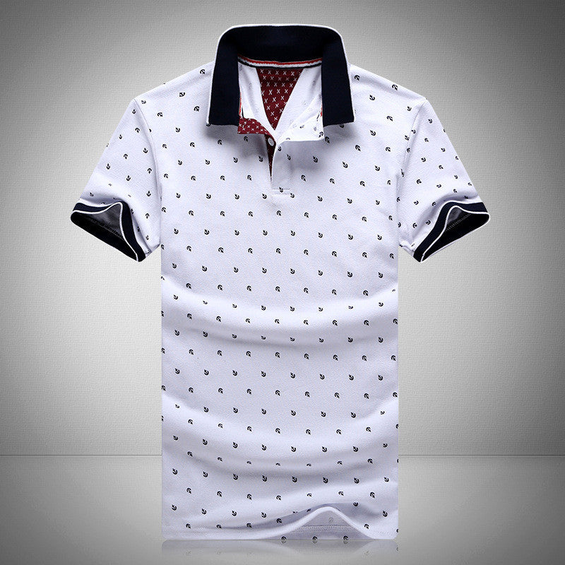 Brands Mens Printed POLO Shirts Brands 100% Cotton Short Sleeve Polo Stand Collar Male Polo Shirt M-3XL.EDA234