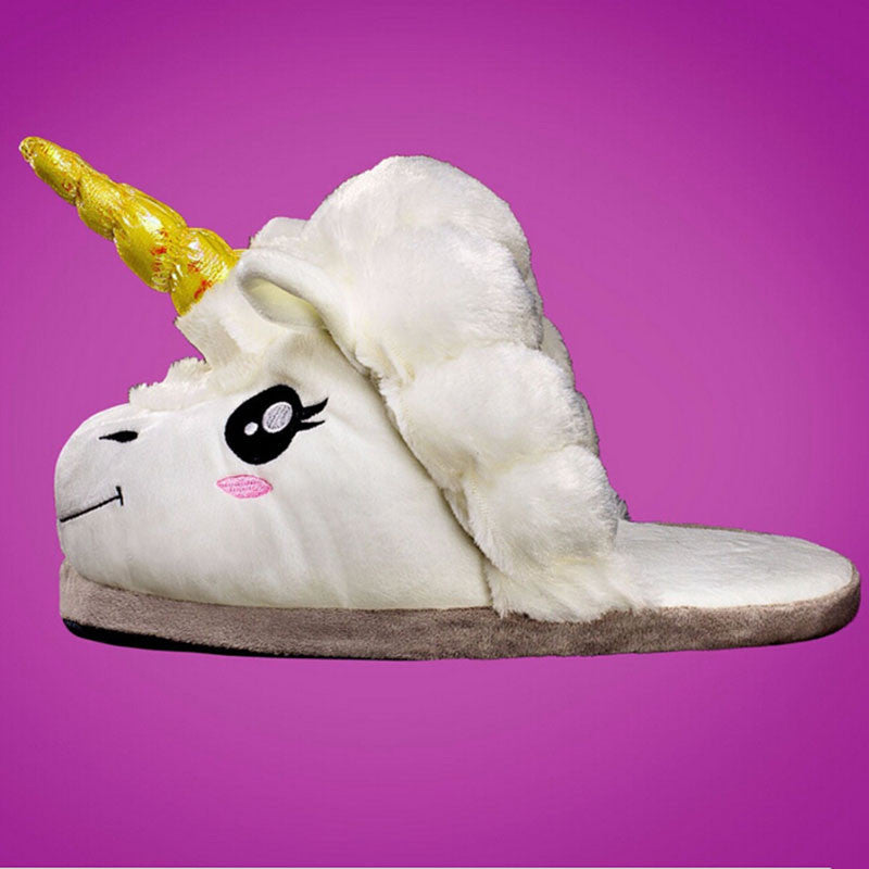 Plush Shoes 1Pair Plush Unicorn Slippers for Grown Ups Warm Indoor Slippers Home slippers a230