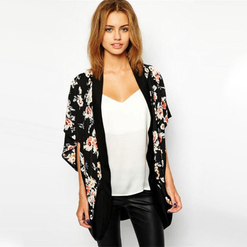 Online discount shop Australia - Women's Floral Chiffon Kimono Cardigan Japanese Elegant Kimonos For Women Stylish Ladies Sexy Cape