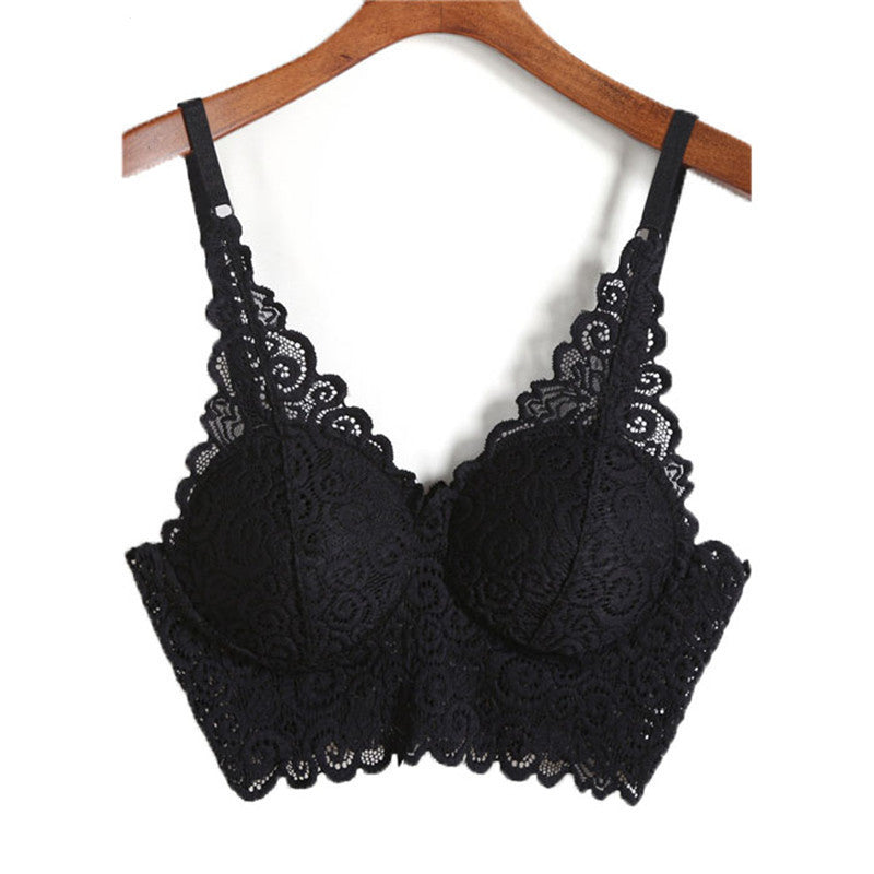 Online discount shop Australia - Dotfashion New Female  Crop Tops Selling Ladies Solid Black Spaghetti Strap Sexy Lace Crochet Slim Lingerie