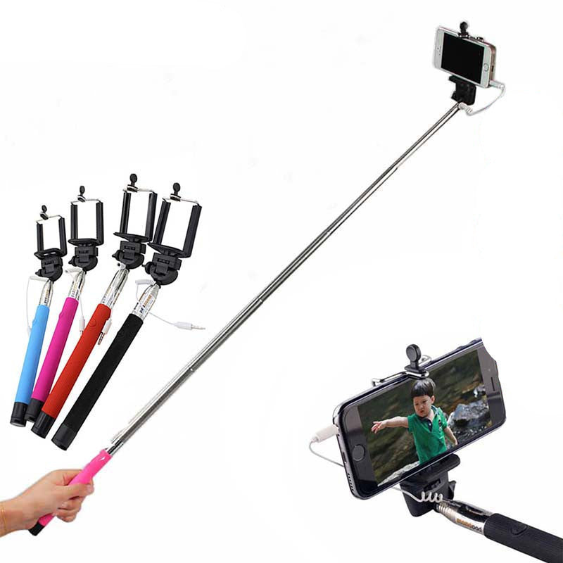 Online discount shop Australia - Hot 22-100 CM Extendable Handheld Monopod Audio Cable Wired Palo Selfie Stick For Iphone 6 plus 5s 4s Samsung Android Self-Pole