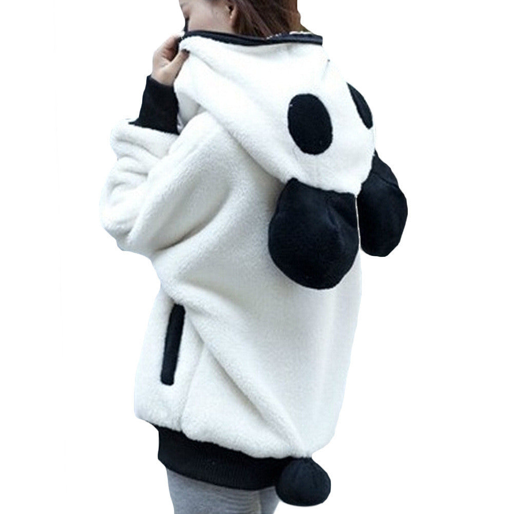 Online discount shop Australia - Korea Panda Ear Women Hoodies with Hood Wool Batwing sleeve Sweatshirt Casual Cute Outwear