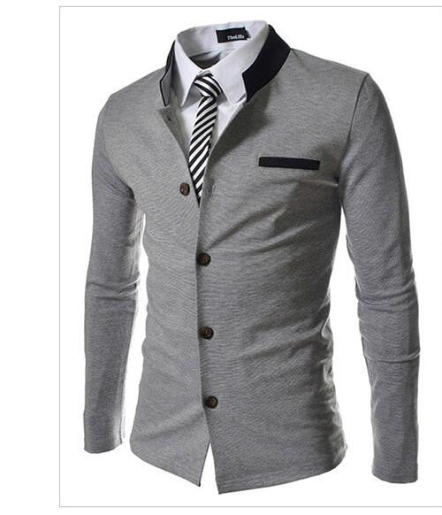 Online discount shop Australia - Fashion Brand Men's spell color Collar Slim Fit Blazer Suits (without Shirt and Tie) (Asia Size)