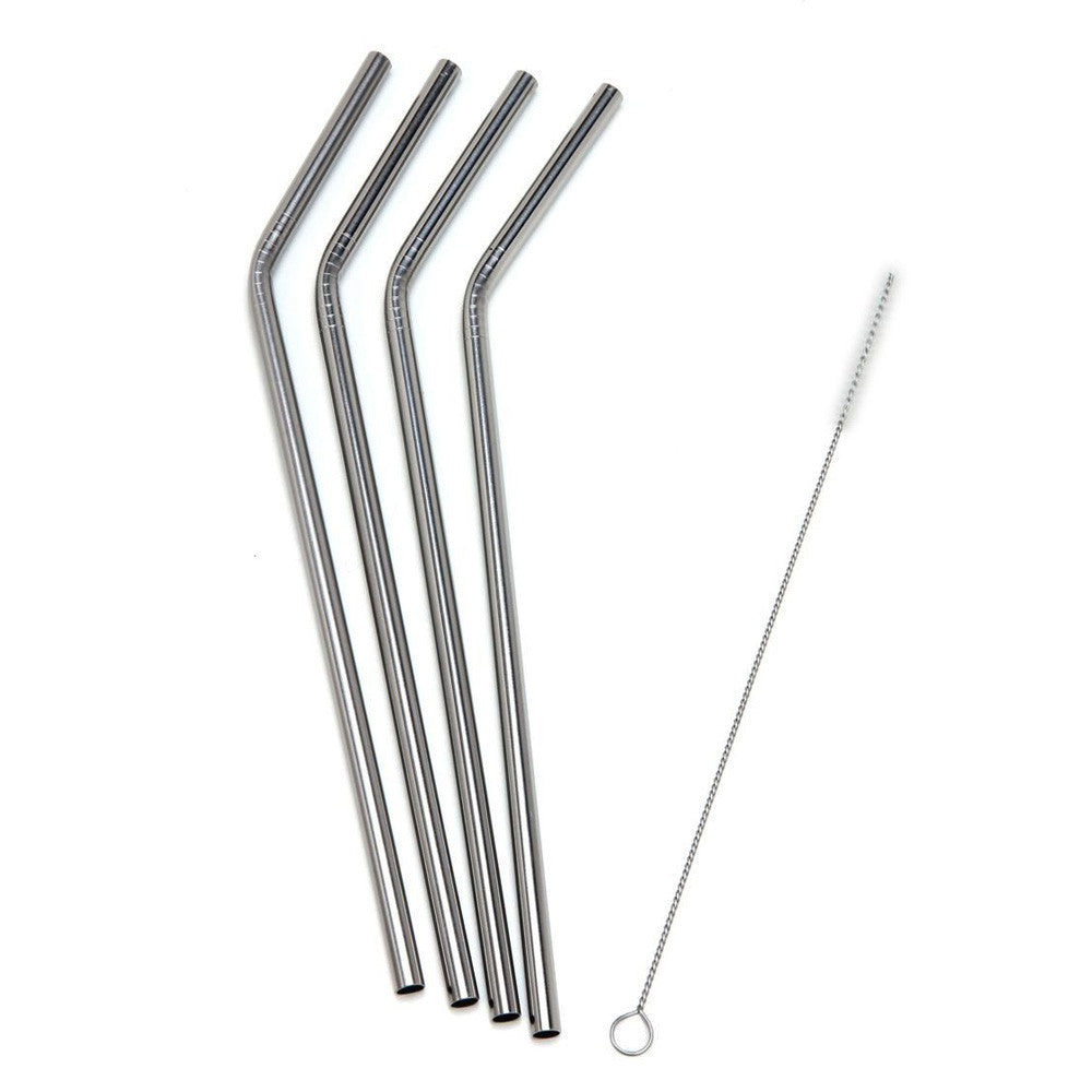 Online discount shop Australia - 4 Long Stainless Steel Drinking Straws For 20 Oz & 30 Oz Cups Cleaning Brush Include U6801