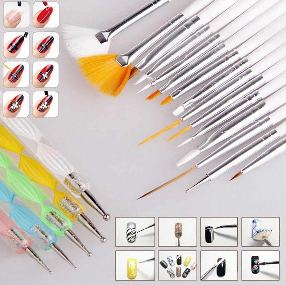 Online discount shop Australia - 20 pcs Nail Art Design Set Dotting Painting Drawing Polish Brush Pen Tools