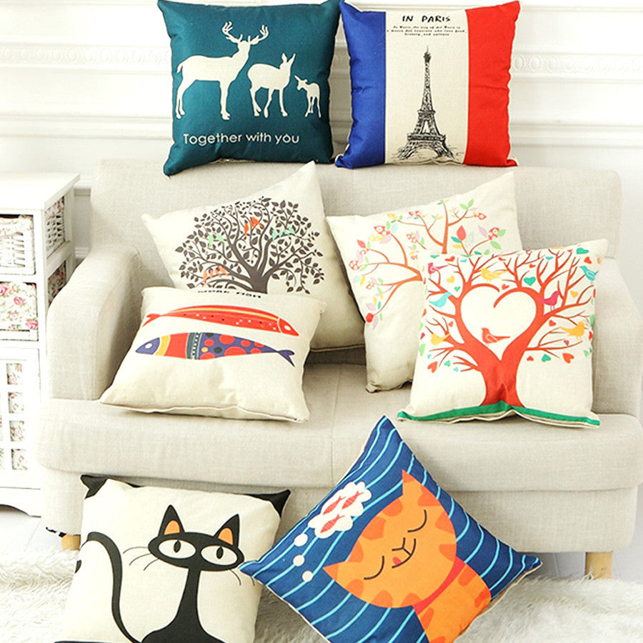 Online discount shop Australia - 25 kinds of diffent cartoon series style Linen Pillow cushion Home Decorative pillow Sofa pillow Car cushion cover